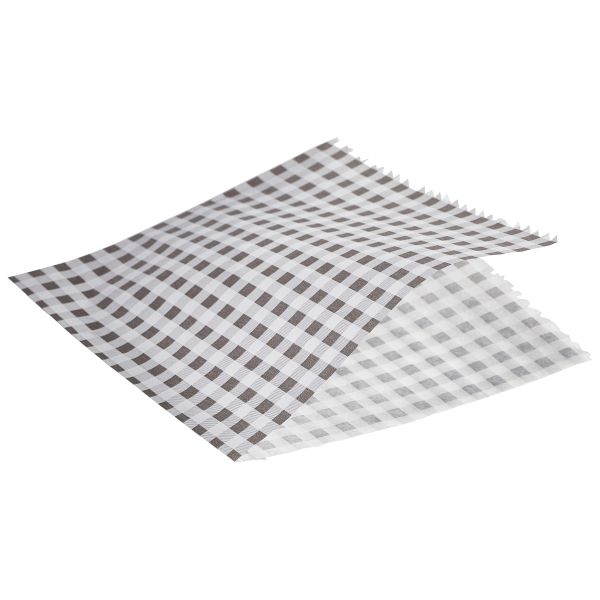 Greaseproof Paper Bags Black Gingham Print 17.5 x 17.5cm - PN1487GBKBG