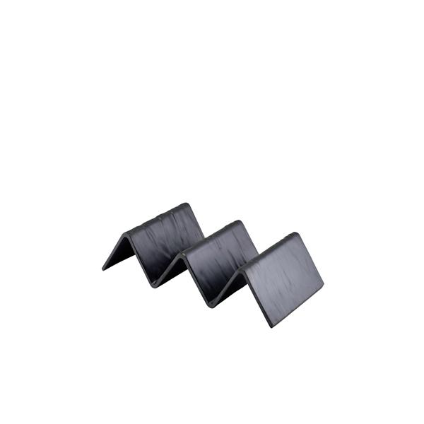 GenWare Melamine Matt Black Fast Food Stand 2 Slot - FFS2BKMEL (Pack of 12)